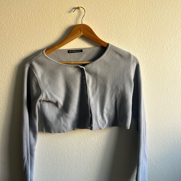 Brandy Melville light blue Cropped Cardigan - Picture 1 of 2